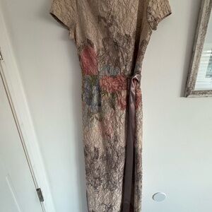 Adrianna Papell Tan and Brown Sheath Maxi Dress